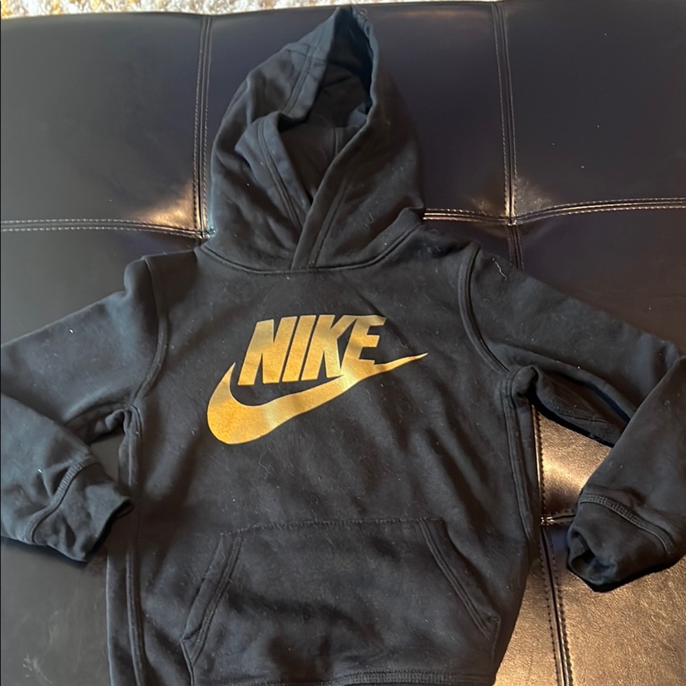 Nike Black and Gold Hoodie Sweatshirt